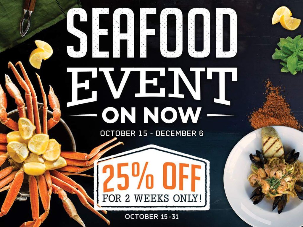 Milestones_Vic's tweet photo. Only 6 days left to take advantage of 25% off our Seafood Event menu at #yyj Milestones #VictoriaBC https://t.co/uVn6ZkwTTz