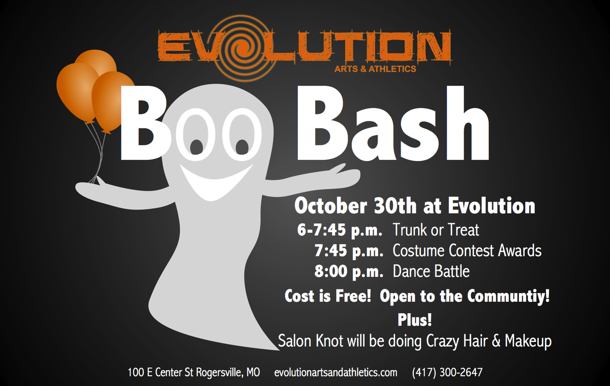 EvolutionAA's tweet photo. Mark your calendars for Boo Bash!!! We'll have candy, costume contests, and more! Best of all it's FREE!!!! https://t.co/s2NqrvLYw2