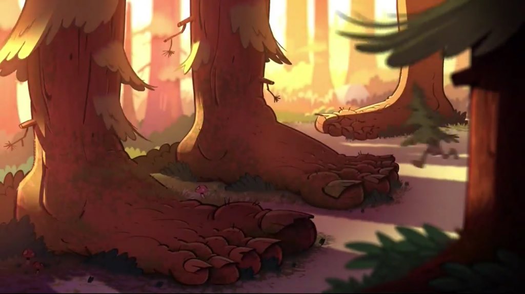NewsGF's tweet photo. Yes, in Bill’s version of the Gravity Falls opening theme, there is indeed a tree running through the forest. https://t.co/L9TujhkwTw