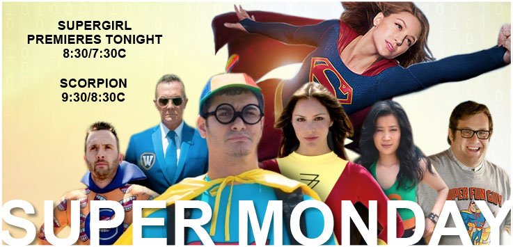 scorpion_hq's tweet photo. #Supergirl + #SuperFunGuys = #SuperMonday! What a team! Watch #TeamScorpion tonight @ 9:30/8:30c after #Supergirl! https://t.co/zMCgO01HPk