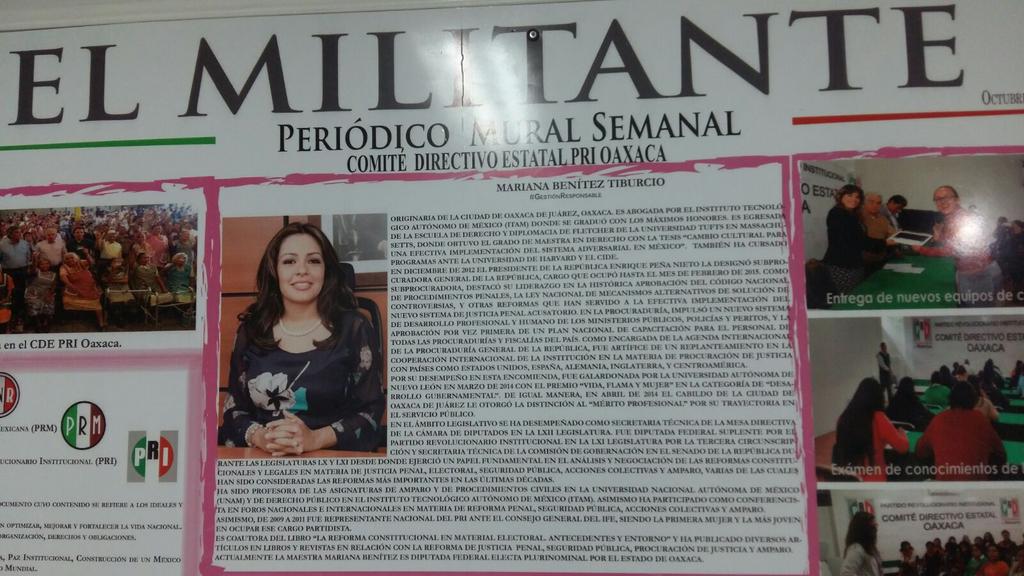 Héctor Anuar Mafud M (@hectora_mafud) on Twitter photo Hoy El Militante Periódico Mural del PRIOAX da cuenta del trabajo y resultados partidistas. <a href="/MFBeltrones/">Manlio F. Beltrones</a> Hoy El Militante Periódico Mural del PRIOAX da cuenta del trabajo y resultados partidistas. <a href="/MFBeltrones/">Manlio F. Beltrones</a>