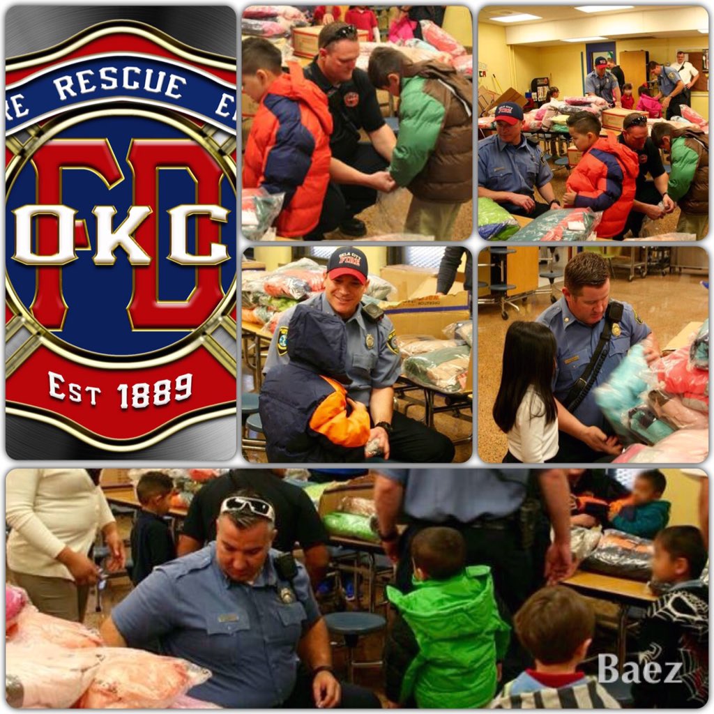 MIGUELBAEZOKC's tweet photo. Great Morning Giving Out Winter Coats To Students #CoatsForKids2015 #OCFD #Local157 #OKCFirefighters https://t.co/Lohs2OjF0F