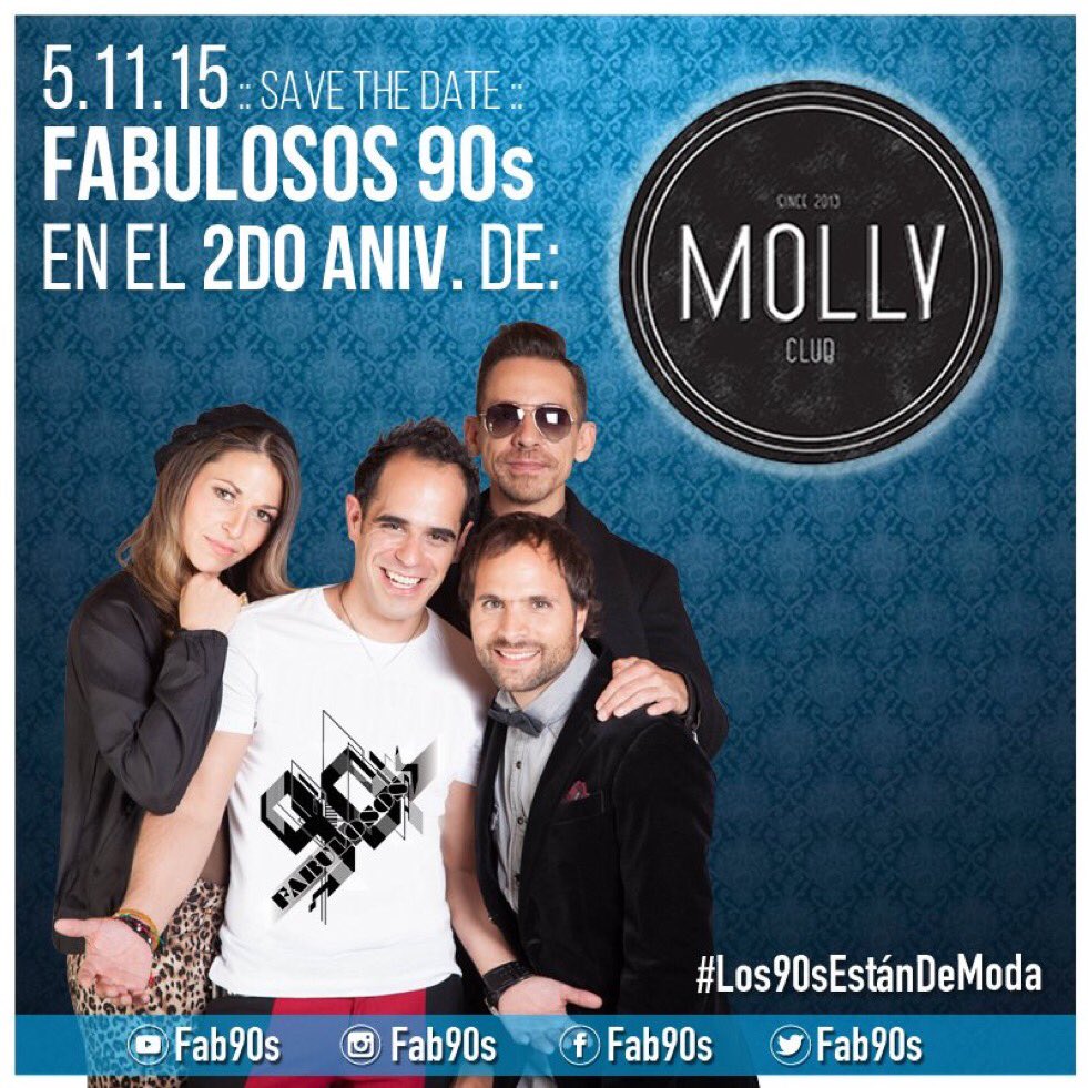lore_alexaof's tweet photo. Preparados D.F.para este 5 de noviembre #Fabulosos90s en @MollyClub_ !!! #SaveTheDate #Fab90s https://t.co/XIzDx5egFi