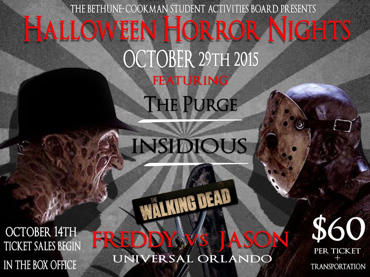 BCU_Activities's tweet photo. Get your tickets for HALLOWEEN HORROR NIGHTS ASAP‼️‼️ https://t.co/YkRgJPlCjq