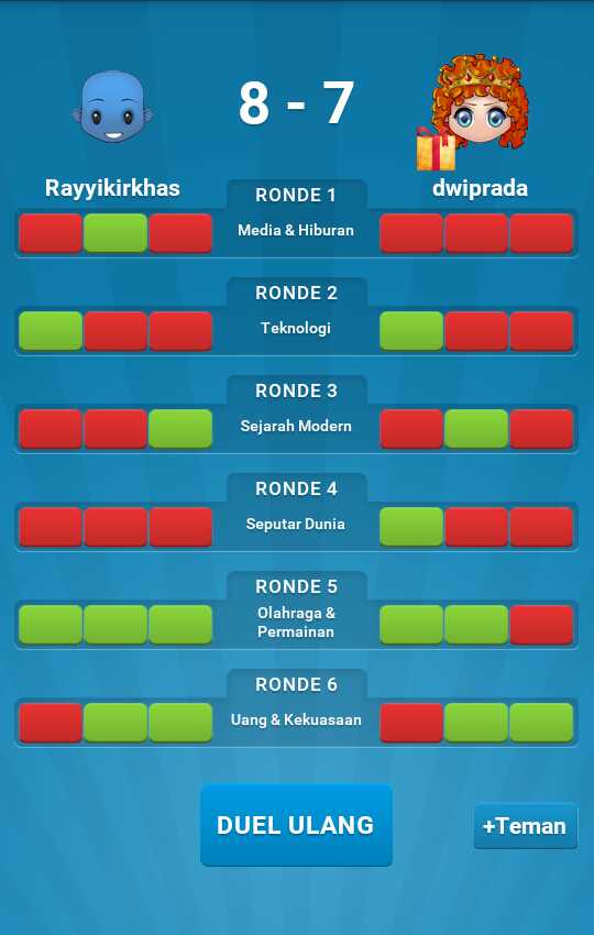 RayyikIrkhas's tweet photo. Saya baru mengalahkan dwiprada di Duel Otak!

unduh GRATIS: https://t.co/pXK2cQziZ3 https://t.co/LocuMHMWQw