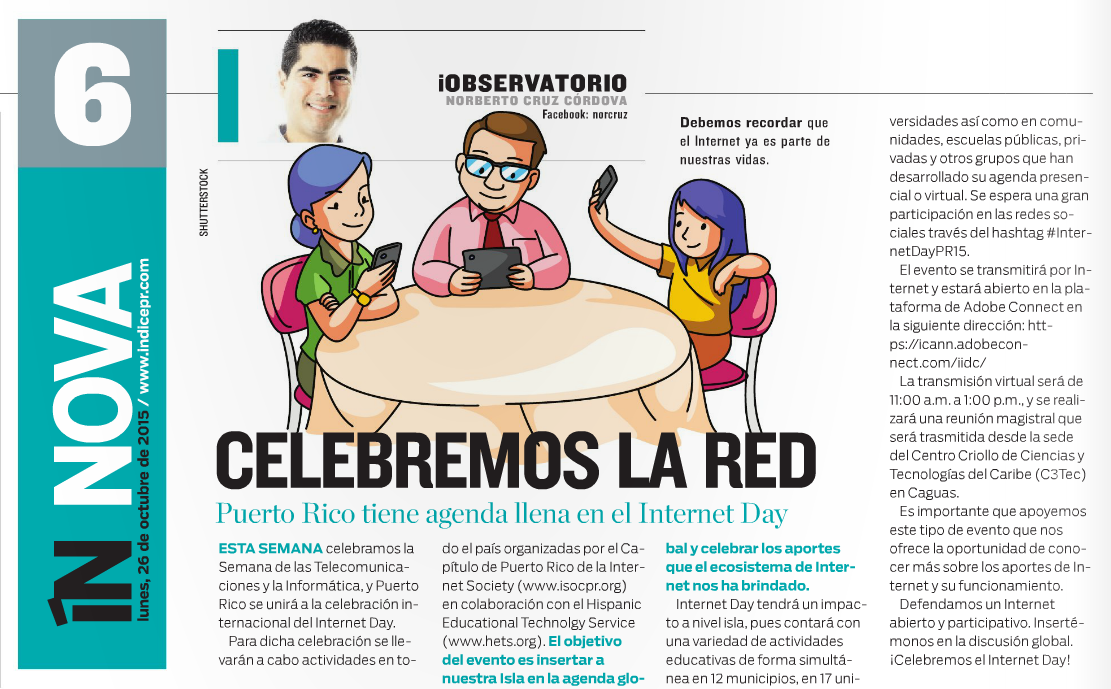 norcruz's tweet photo. Celebremos la Red, mi nota .@Indicepr | Todos tenemos un motivo para celebrar los aportes de Internet .@tecnopr https://t.co/rFMOekxOFH