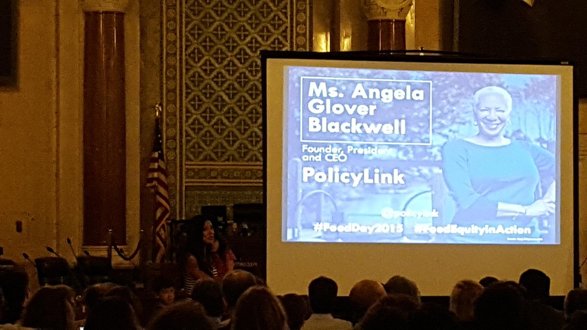 ROCLosAngeles's tweet photo. Joann Lo of @foodchainworker introducing a Good food leader Angela glover Blackwell! @policylink #goodfoodla https://t.co/wtXAOV7kgk