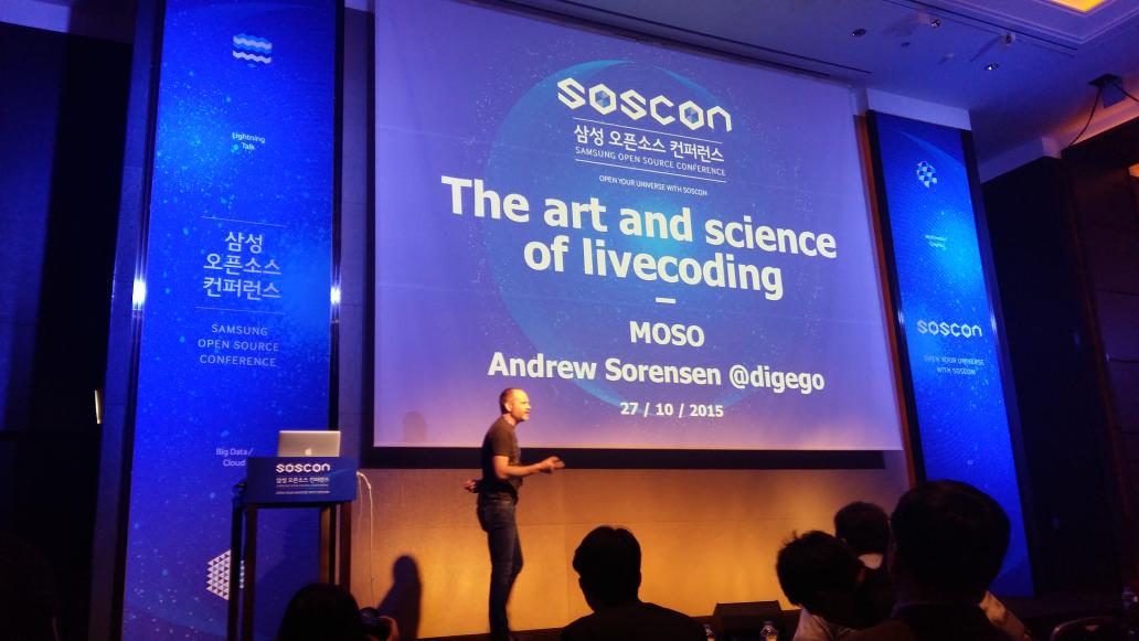 vorsagref's tweet image. @digego at  #SOSCON. Coding music - awesome !!!