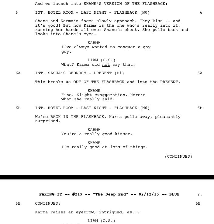 FakingItWriters's tweet photo. Three VERY different versions of a threesome! #FakingIt #scriptshots https://t.co/DFrnpo25QT