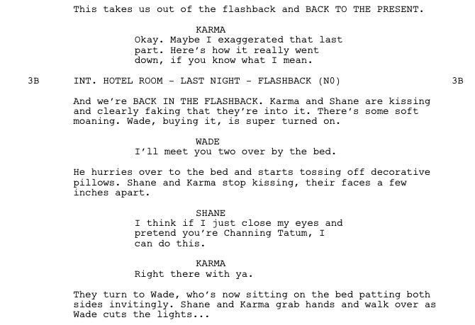 FakingItWriters's tweet photo. Three VERY different versions of a threesome! #FakingIt #scriptshots https://t.co/DFrnpo25QT