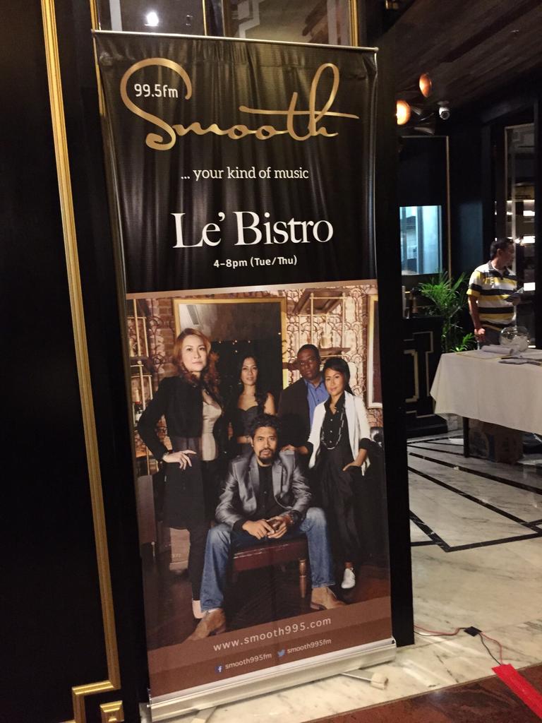 Hi Everyone don't forget to catch Lebistro <a href="/LebistroId/">le bistro</a>  on Smooth 995fm <a href="/smooth995fm/">Smooth 99.5 FM</a> from 4pm to 8pm today