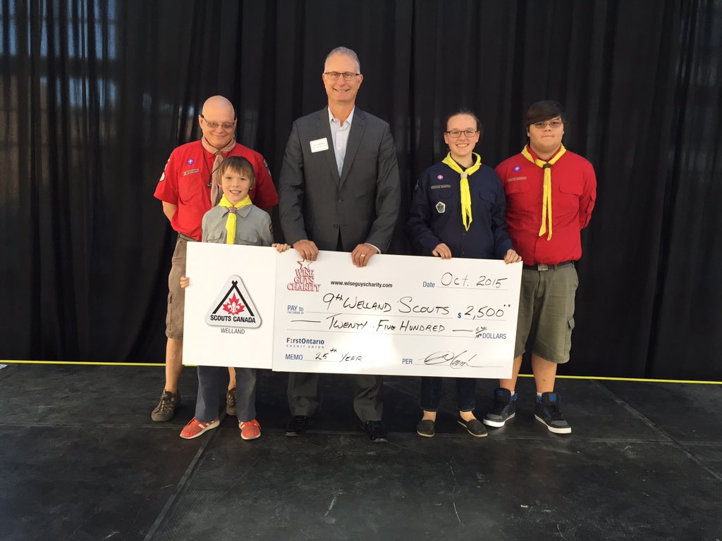 WiseGuysCmtee's tweet photo. Proud to support 9thWellandScouts. Thanks for doing so much for the Niagara community #WiseGuys25 @WiseguysDoug https://t.co/CQTnDGumUZ
