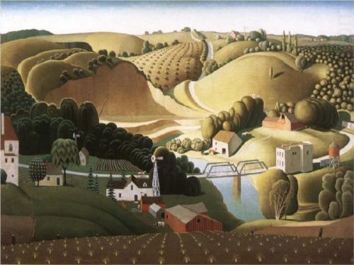 arteaIdia's tweet photo. "Stone city, Iowa" (1930), Grant Wood (EEUU) - Regionalismo https://t.co/qJgL7Sso8h