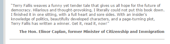 shannoetry's tweet photo. I just realized and I really enjoy the fact that Fallis's website has a book quote from a former MP #yycbookclub https://t.co/wYmO7mw6HD