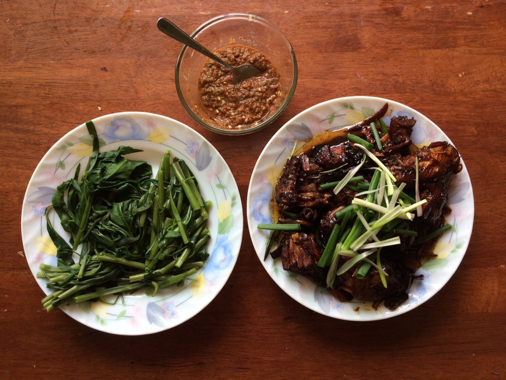 nazumieeee's tweet photo. brunch. ayam kicap + kangkung rebus. #malaydish #foodporn https://t.co/DY7mVVFwBc