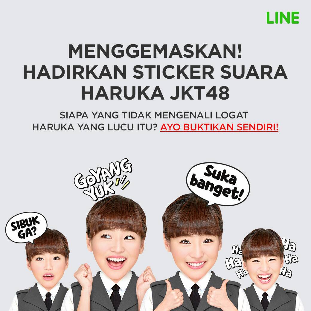 officialJKT48's tweet photo. Sticker LINE @HarukaN_JKT48 sudah release lho! Yuk download di: https://t.co/eUNzZRxkCj https://t.co/Wm60uAc7Dc