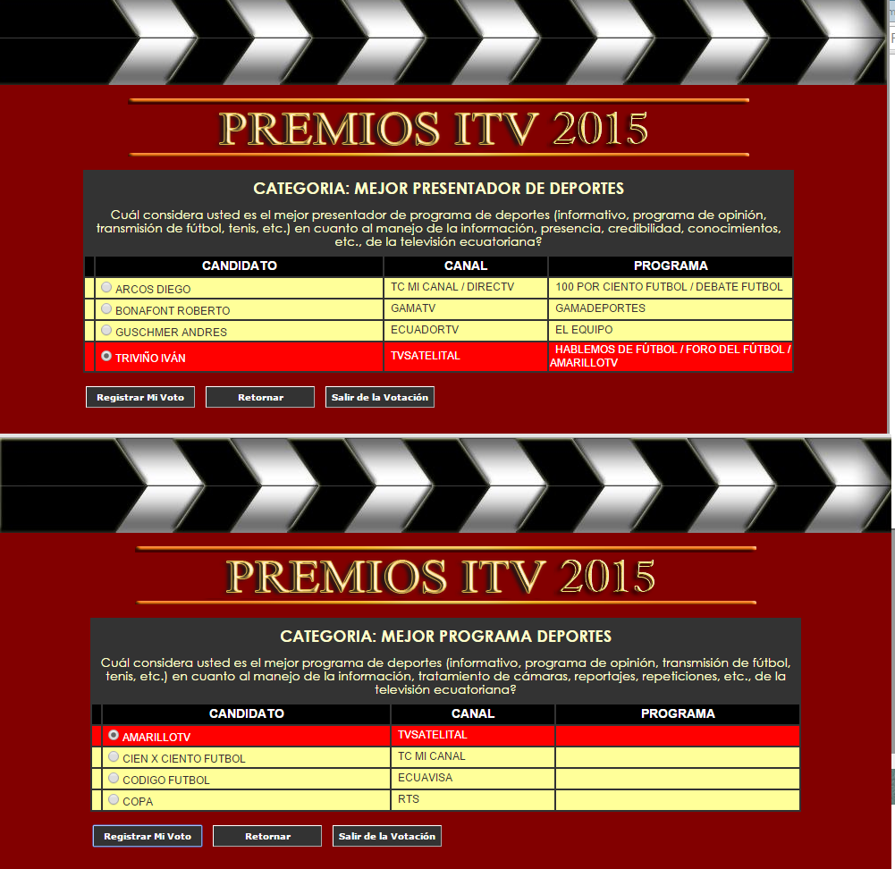 #YOteMandeALaBbombilloAmarilloTVS <a href="/Amarillo_Tvs/">Amarillo</a> mis votos para  mejor prgrama y prsentador decuador saludo dsd loja