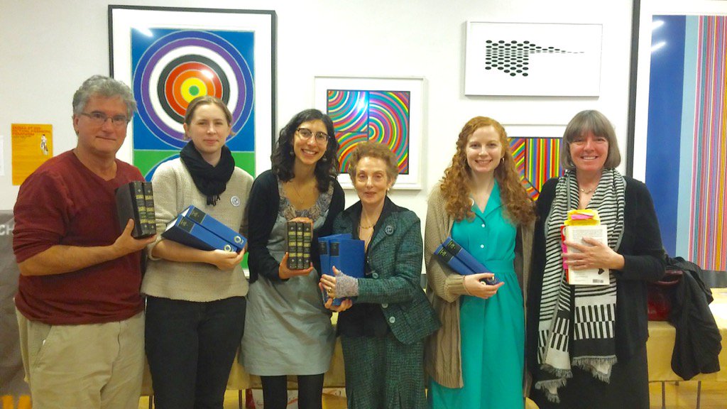 ProjectContinua's tweet photo. Scholars and students with the 1803 +most recent #FemaleBiography volumes. #EmmaAt200 #JaneAusten #ProjectContinua https://t.co/yi8AVhhT7J