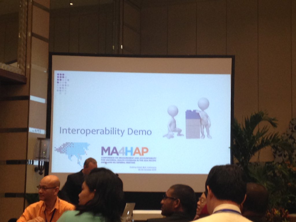 TigestT's tweet photo. Exciting stuff! Live #interoperability demo for #mHealth and #ehealth at #MA4HealthAP https://t.co/HJ9iqUeLxK