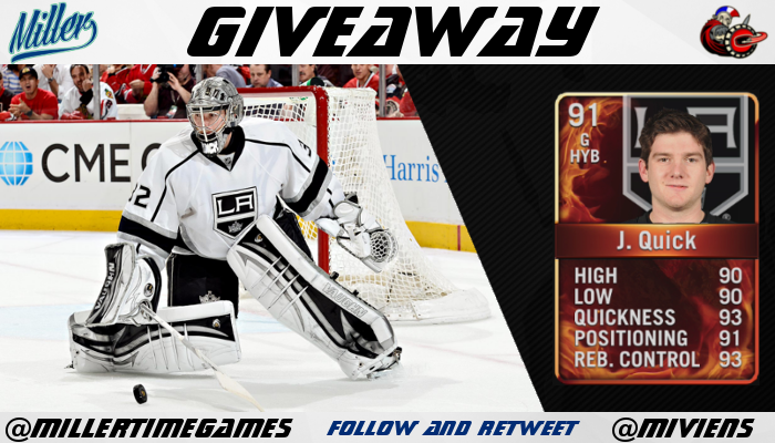 MillerTimeGames's tweet photo. POTG JONATHAN QUICK GIVEAWAY!!! Follow ME, @miviens &amp; @streamaholicsTV . RETWEET! Any Console! https://t.co/IWTzj3tR3C