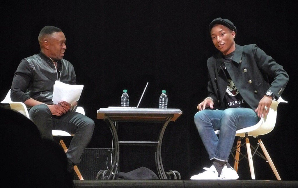LittleWaterNYC's tweet photo. Such an inspiring evening to hear @Pharrell in conversation with @jasonkingsays! #PharrellNYU https://t.co/pFM2QnpCsV