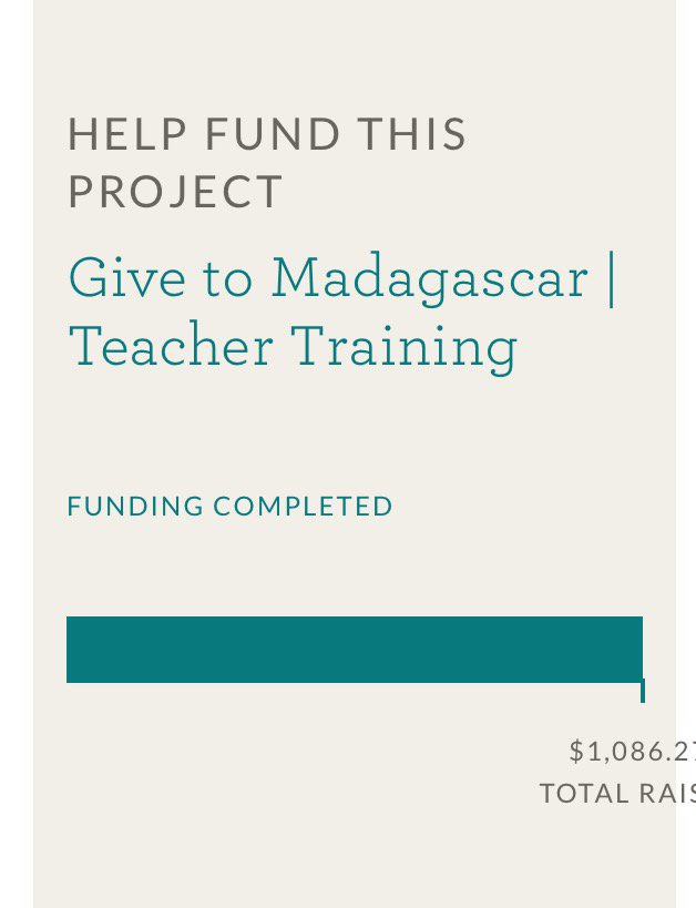 BibbitE's tweet photo. Thank you to everyone and anyone who helped me find my grant! @peacecorpsmada #pcgrant #pcv #teacher #grateful https://t.co/O3jN8xlmIt