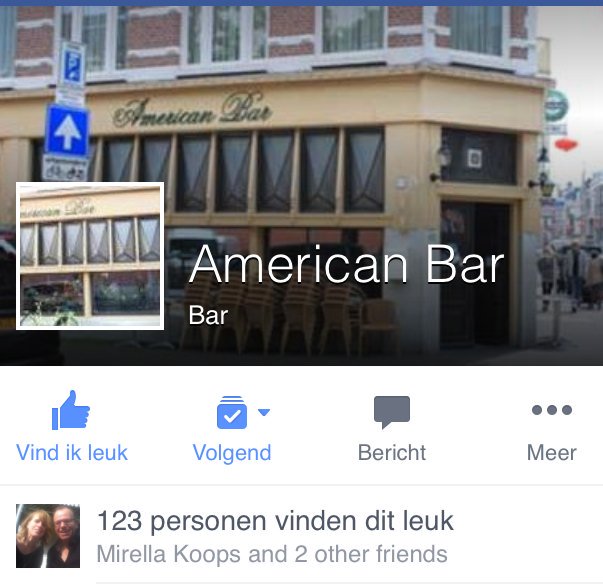 Elke dinsdag zijn wij gesloten. 
Onze gezellige American Bar 
m.facebook.com/profile.php?id… 
Is vanaf 14:30 uur wel open.