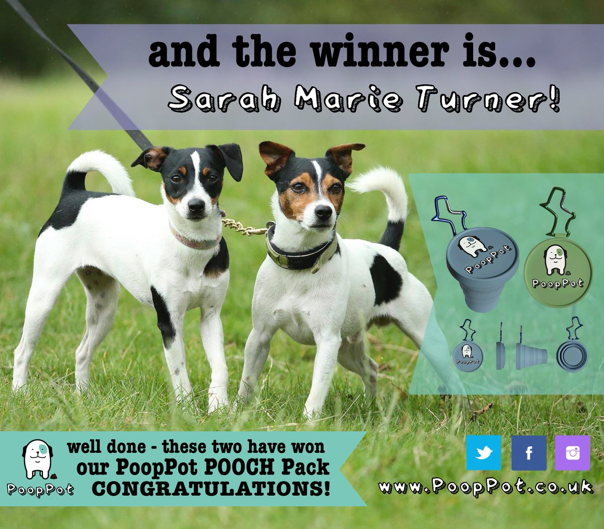 PoopPotProud's tweet photo. Congratulations to our competition winner Sarah Marie Turner! Enjoy your PoopPot Pooch Pack! #PoopPotProud #dogdays https://t.co/UQLUBvvGZI