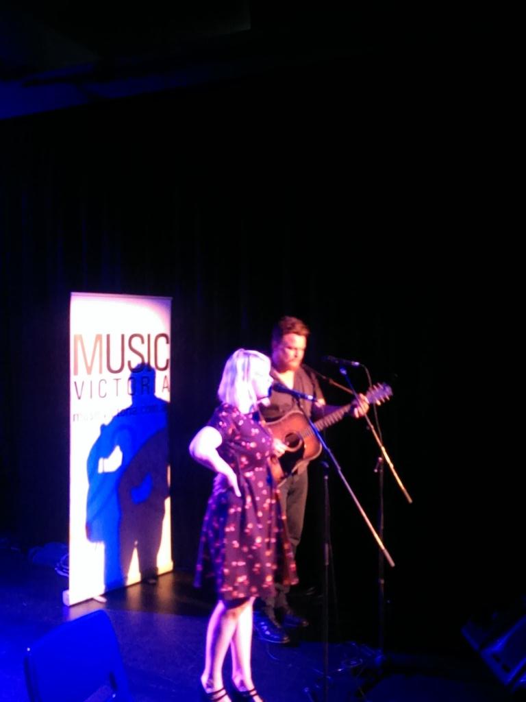 MusicVictoria's tweet photo. @JemmaCHB with good pal #vanwalker play some #pasty #Northcote #country @Music_Feast https://t.co/rWANTaWlVy