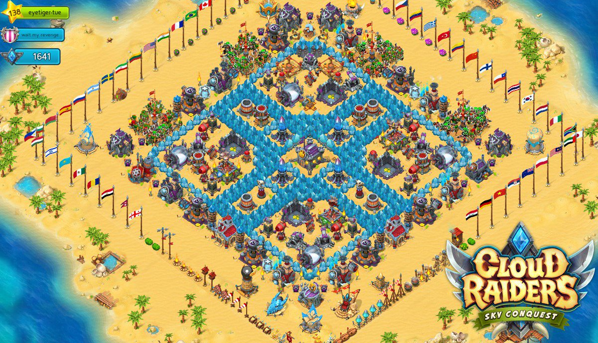 eyetiger70's tweet photo. What do you think of my defenses? Play #CloudRaiders and find my base: eyetiger-tue https://t.co/rtYT5JnKhf https://t.co/PH87tIMff7