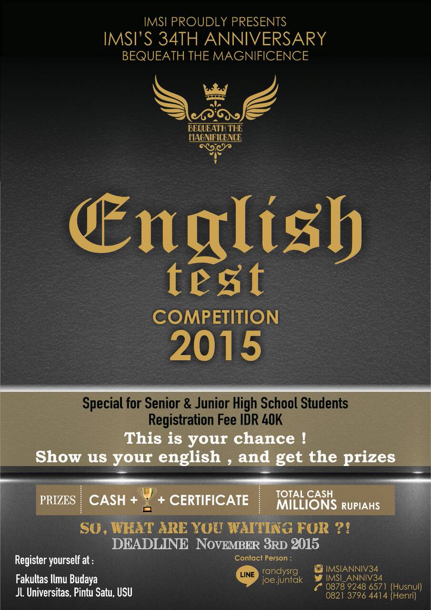 This is your chance, show us your English and be the winner!!