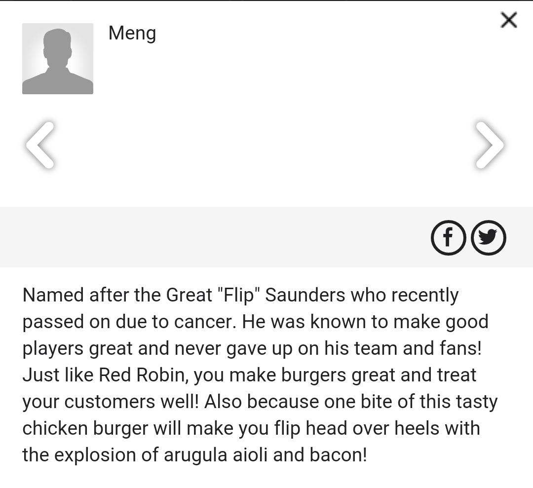 89turtle's tweet photo. @redrobinburgers "The Flip'n ChickN Burger!" What do u think?  #NameThatChicken #Timberwolves #RIPFlip #fightcancer https://t.co/pmQjS6JR3K