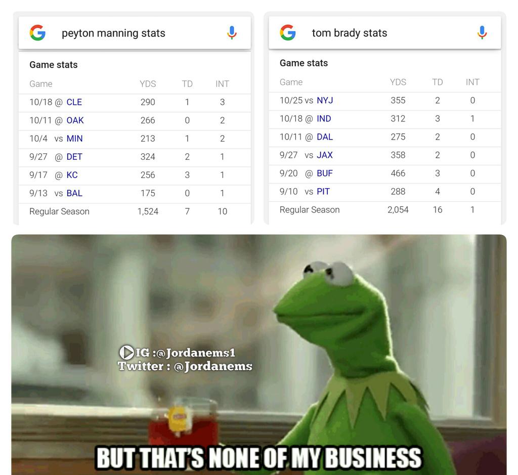 They said Peyton Manning was better than Tom Brady 😂😂😂😂