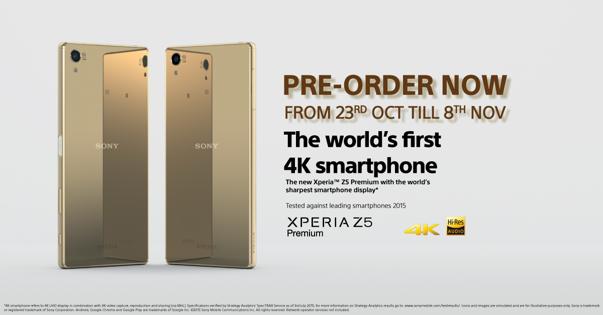 Xperia™ Z5 Premium | The world’s first 4K smartphone. Pre-order at any Sony Store now! bit.ly/1Rbb0Uh