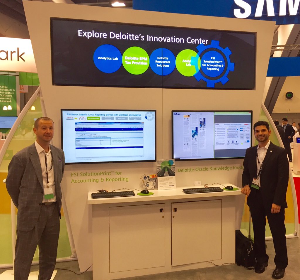 mualiarshad's tweet photo. @DeloitteOracle FSI Cloud SolutionPrint for Accounting & Reporting booth @oow15 @mualiarshad #DeloitteOracleOOW https://t.co/uoEiJucEHC