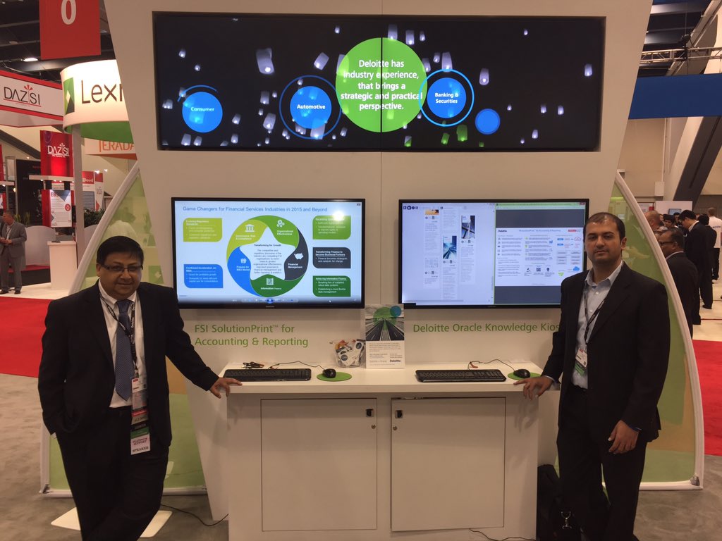 mualiarshad's tweet photo. @DeloitteOracle FSI Cloud SolutionPrint for Accounting & Reporting booth @oow15 @mualiarshad #DeloitteOracleOOW https://t.co/uoEiJucEHC