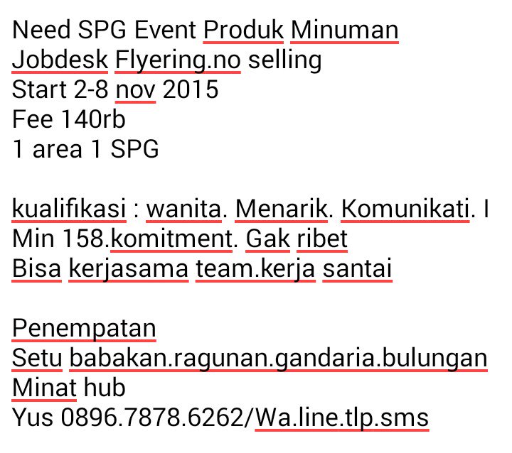 Need Spg Event Flyering no selling. Kerja santai gan.minat hub yus 089678786262 <a href="/pakarSPG/">Pakar SPG</a>