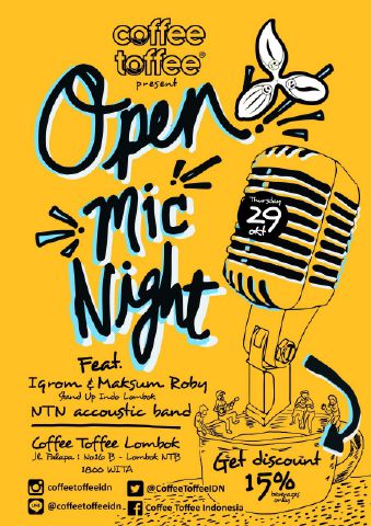 ikromwannabe's tweet photo. Yang suka sama kelucuan dari standup indo lombok bisa datang ke sini @CoffeeToffeeMtr mari !!! cc : @StandUpIndoLBK https://t.co/eLdw9yLngm