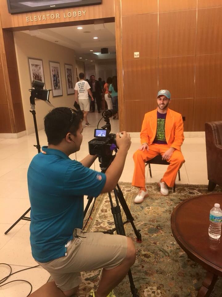 miami13mike's tweet photo. Dolphins vs Pats Thursday night @miami13mike meet Orange Tux Guy from So Florida @DolFanProject @TheSportsBros 🐬🏈 https://t.co/UPFJt4CxNd