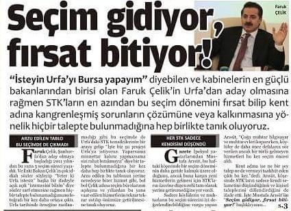 Mesele memleket mi? 
Mesele bakanın gözüne girmek mi?
  <a href="/csgbfarukcelik/">Faruk Çelik</a> 
<a href="/MustafaArst/">Bağımsız Gazeteci</a>