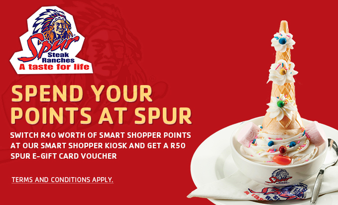 PnPsmartshopper's tweet photo. #SmartShoppers, switch R40 worth of pts &amp; get a R50 @SpurRestaurant e-gift card voucher! https://t.co/N9Ai7tZZ7f https://t.co/ulGrQAuAZn