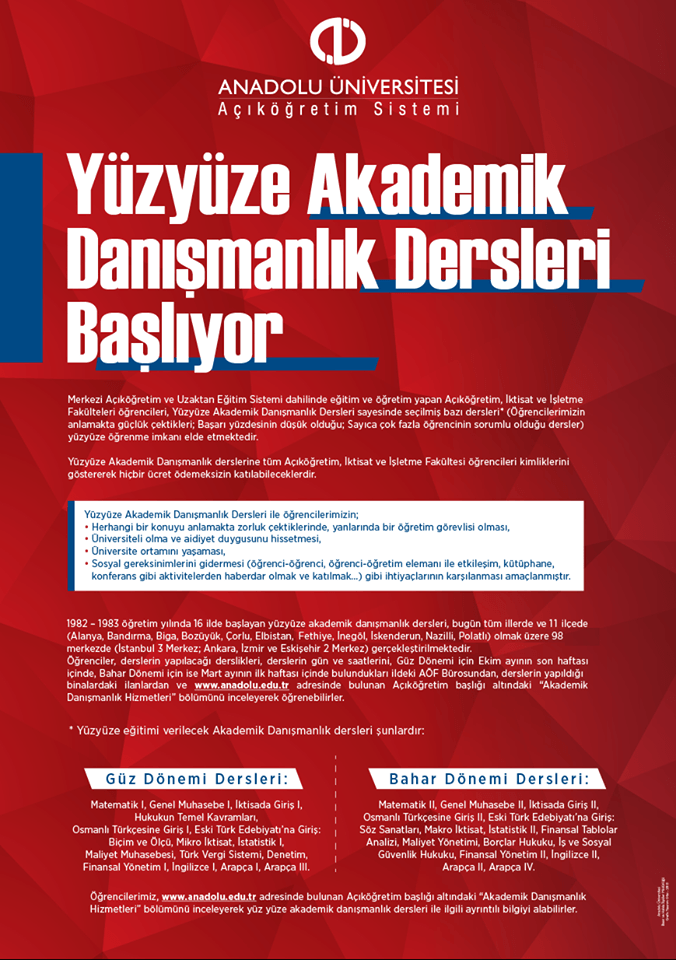 tercihdanisman's tweet photo. Açıköğretimde Yüz Yüze Akademik Danışmanlık Dersleri Başlıyor https://t.co/i44WSkrjol https://t.co/EXHd1XuthX