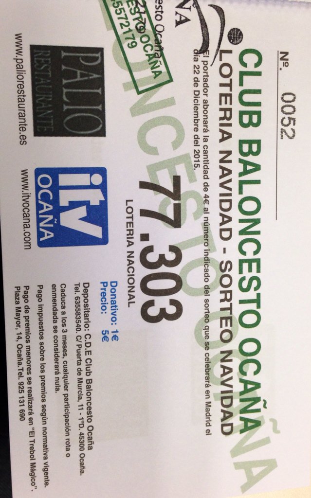 CBOcana's tweet photo. Ya tenemos lotería del club, la que siempre toca. No os quedéis sin ella #biencoñobien 77303 https://t.co/gVeaRPzDwY