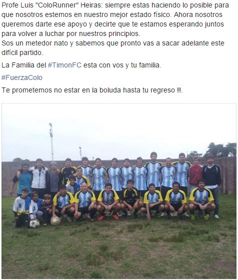 TimonFutbol's tweet image. #FuerzaColo #TimonFC #Runner @ColoRunner13 Te prometemos no estar en la boluda hasta tu regreso !!.
