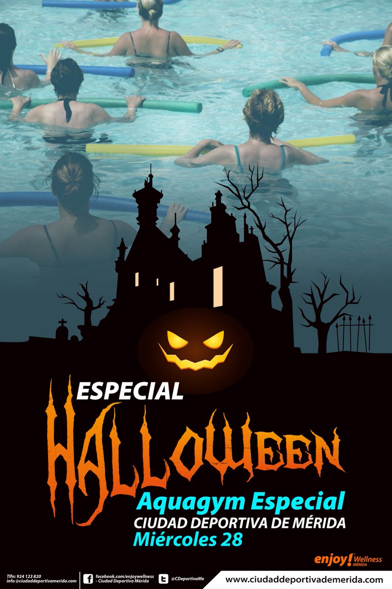 CDeportivaMe's tweet photo. Mañana comienza nuestra semana especial #Halloween. ¿Te atreves con esta clase especial de Aquagym? https://t.co/d3B0gkcu0Y