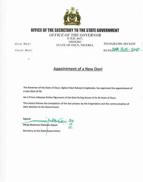 Chrisore14's tweet photo. Ooni elect of Ife. https://t.co/CcsalSg5Lz