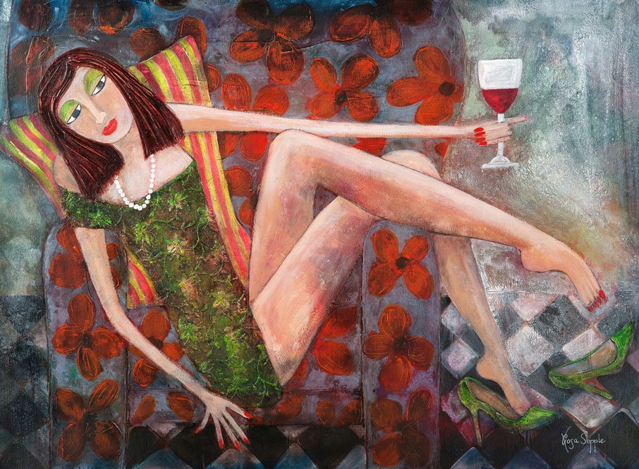 All Dressed in Green - Rosa Sepple - SOLD 
One of the favourites of the exhibition has been sold with Dolly Daydream