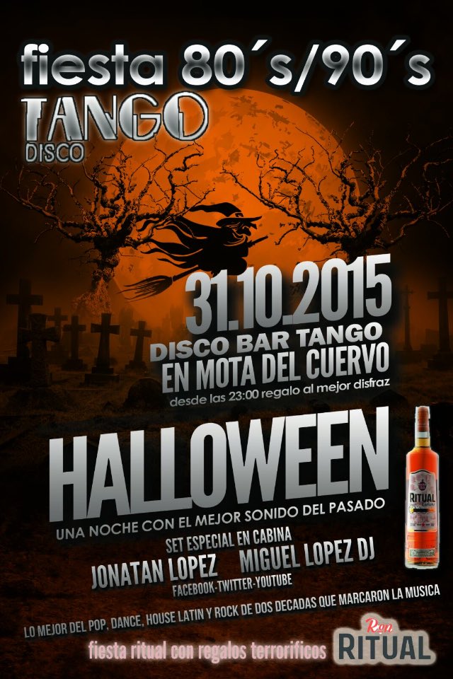 DISCOBARTANGO's tweet photo. HALLOWEEN 2015... TANGO... BONOCOPAS... FIESTON... https://t.co/0Dk2rcHXcF