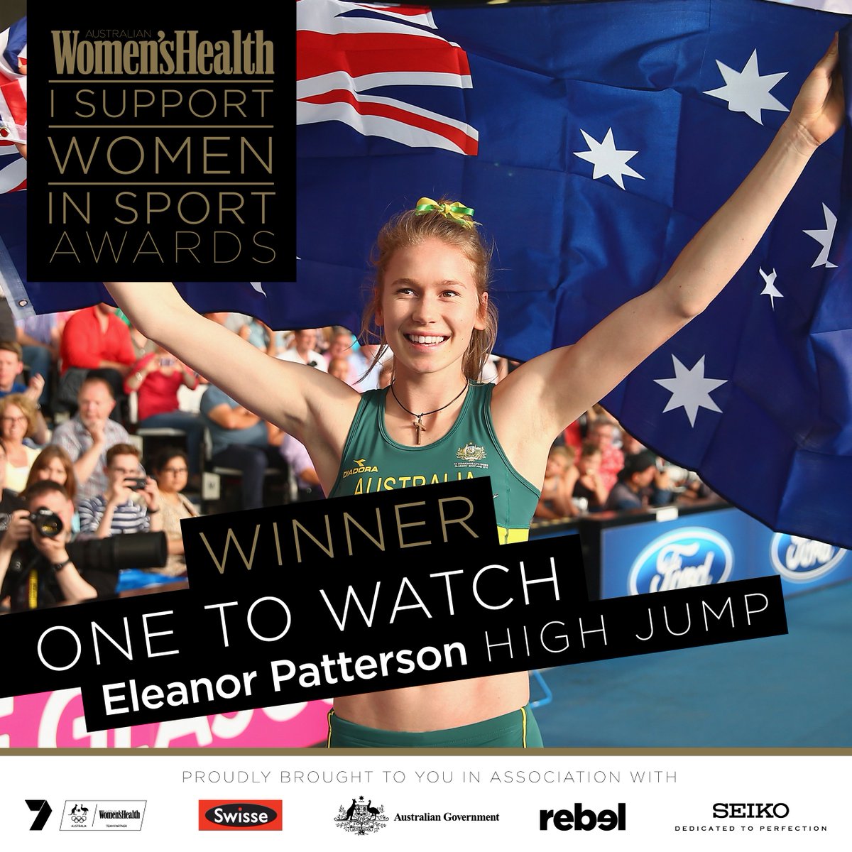 Women's Health Aus (@womenshealthaus) on Twitter photo Our One to Watch? Say hello to high jumper <a href="/eleanorpatto/">Eleanor Patterson</a>! #ISupportWomenInSport #ISWIS Our One to Watch? Say hello to high jumper <a href="/eleanorpatto/">Eleanor Patterson</a>! #ISupportWomenInSport #ISWIS