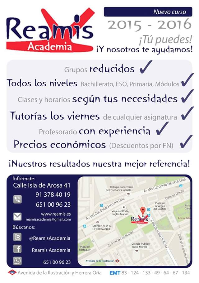 ReamisAcademia's tweet photo. #FamiliasNumerosas #matrículagratis #curso2015-16 segunda #asignatura #gratis en #noviembre presentando este tuit https://t.co/uewX1QCuOG